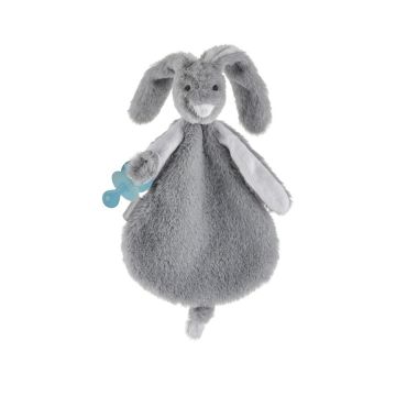 Babyjem Бебешка играчка Заек сив с държач за залъгалка