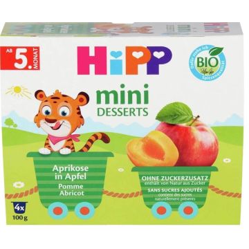 Hipp Био десерт Кайсии и ябълки 5М+ 4 х 100 г