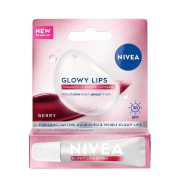 Nivea Glowy Lips Berry Гланц за устни с SPF30 10 мл