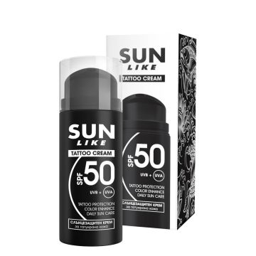 Sun Like Слънцезащитен крем за тяло за кожа с татуировки SPF50 100 мл