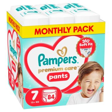 Pampers Premium care Monthly pack Пелени-гащички Размер 7 х 84 бр