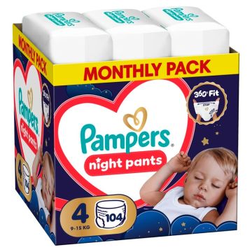 Pampers Night pants Monthly pack Пелени-гащички Размер 4 х 104 бр