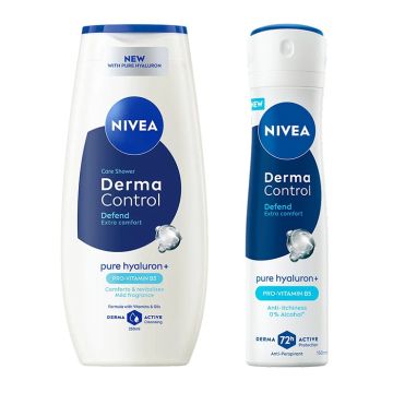 Nivea Derma Control Defend Душ-гел за тяло 250 мл + Nivea Derma Control Defend Део спрей против изпотяване за жени 150 мл