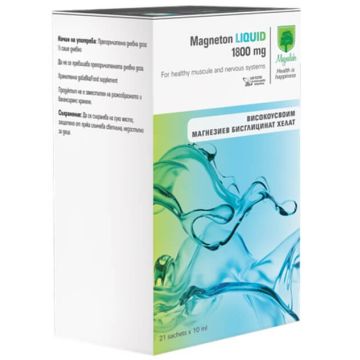 Magneton Liquid За нервната система и мускулите 1800 мг х 21 течни сашета Magnalabs