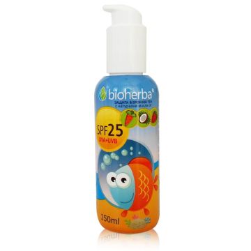 Bioherba Слънцезащитен крем с масла от малина, морков и кокос SPF25 150 мл