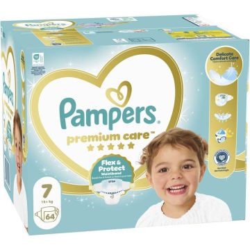 Пелени Pampers Premium Care Размер 7, 15 кг+ 64 бр