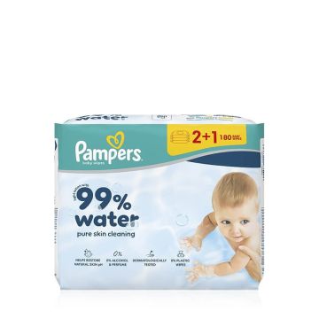 Pampers Aqua Water мокри кърпи 3 х 60 бр Комплект
