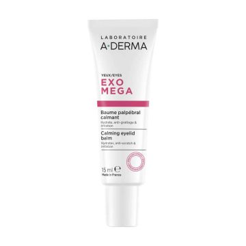 A-Derma Exomega Успокояващ околоочен балсам при реактивни клепачи 15 мл