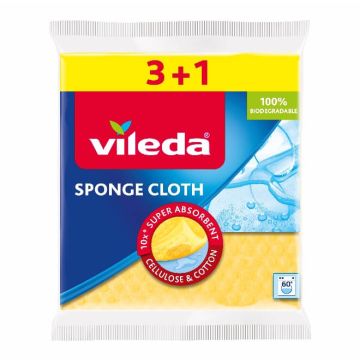 Vileda Sponge Cloth Влажна попиваща кърпа 3+1 броя