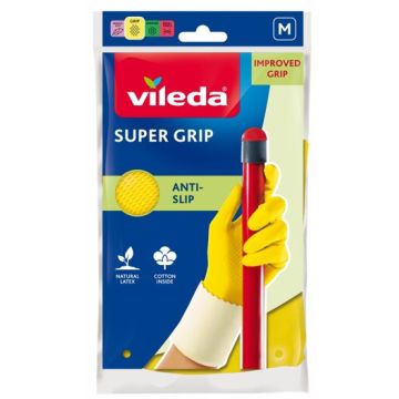 Vileda Super Grip Домакински ръкавици Размер М х 2 броя