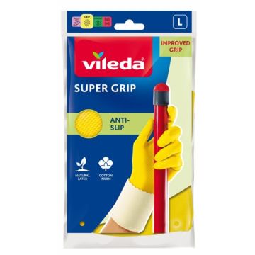 Vileda Super Grip Домакински ръкавици Размер L х 2 броя