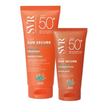 SVR Sun Secure Light Слънцезащитно мляко SPF50+ 100 мл + Secure Blur Слънцезащитен крем с фотоотразяващи пигменти SPF50+ 50 мл Комплект