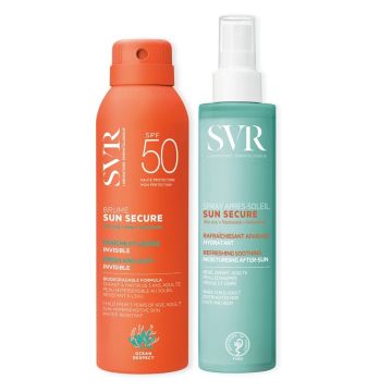 SVR Sun Secure Brume Слънцезащитен прозрачен спрей SPF50+ 200 мл + SVR Sun Secure Спрей за след слънце 200 мл
