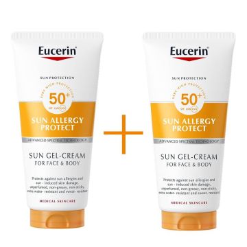Eucerin Sun Allergy Protect Слънцезащитен гел-крем против слънчеви алергии SPF50+ 2 х 200 мл Комплект