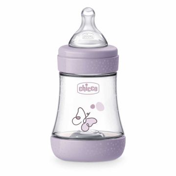 Chicco Perfect 5 Шише за хранене с бавен поток за момиче 0М+ 150 мл