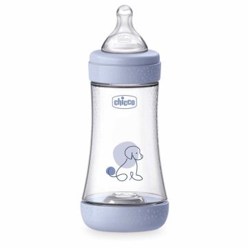 Chicco Perfect 5 Шише за хранене със среден поток за момче 3М+ 240 мл