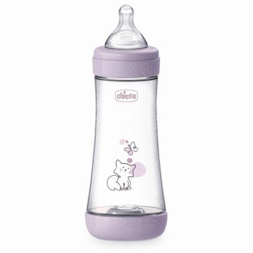 Chicco Perfect 5 Шише за хранене със силен поток за момиче 6М+ 300 мл