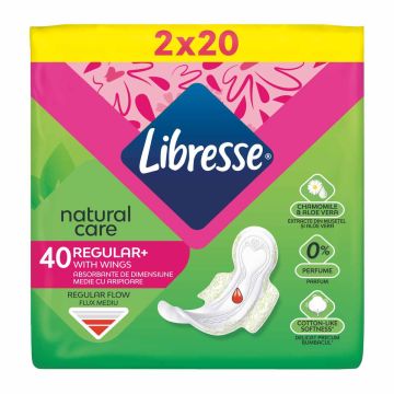 Libresse Natural Care Regular+ Дамски превръзки х 40 бр.