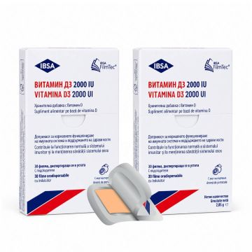 Витамин D3 2000 IU х 30 диспергиращи филм ленти IBSA 2 бр. Комплект