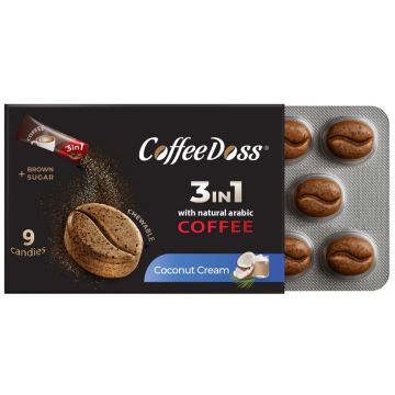 CoffeeDoss Дражета с кофеин Coconut cream x 9 дражета