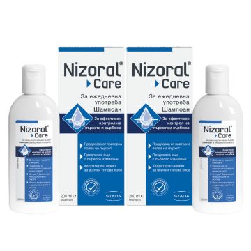 Nizoral Care Шампоан против пърхот за ежедневна употреба 2 х 200 мл Stada Комплект