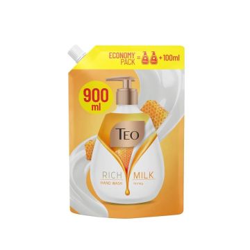 Teo Rich Milk Honey Хидратиращ течен сапун - пълнител 900 мл 