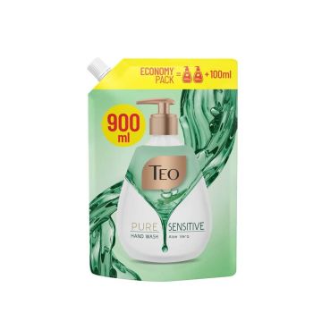 Teo Rich Milk Pure Sensitive Течен сапун за чувствителна кожа - пълнител 900 мл