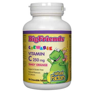 Natural Factors Big Friends Chewable Vitamin C Orange Витамин C за деца 250 мг х 90 дъвчащи таблетки