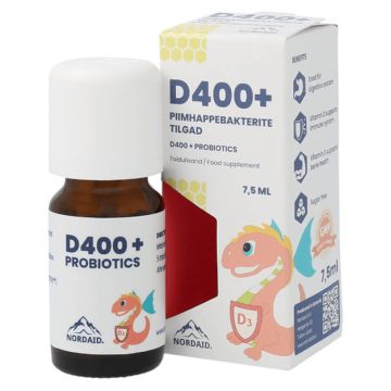 Nordaid D400+ Probiotics Витамин Д3 400 IU + Пробиотици 7.5 мл