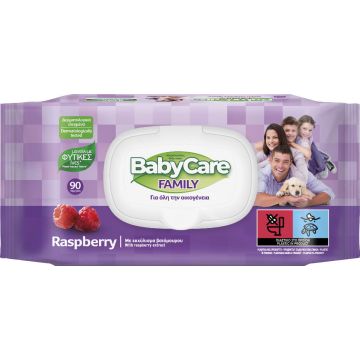 BabyCare Family Raspberry Мокри кърпи х 90 бр