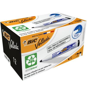 BIC Velleda Маркер черен за бяла дъска, кутия, 12 бр Комплект
