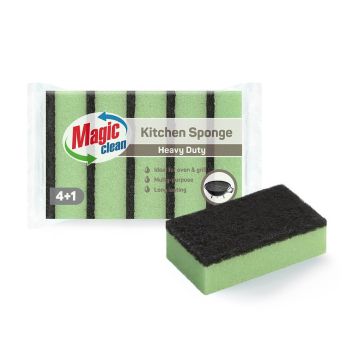 Magic clean Гъба домакинска Супер сила за печки, скари, грил 4+1 бр Комплект