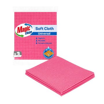 Magic clean Кърпа универсална, вискоза, десен каре х 3 бр Комплект