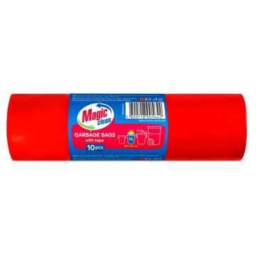 Magic Clean Торби за отпадъци с връзки 70 L х 10 броя