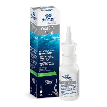 Sinomarin Plus Algae Cold & Flu Relief Спрей за нос при настинка, грип и синузит х 30 мл