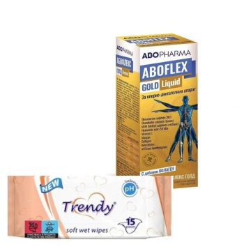 AboPharma Aboflex Gold сироп за стави 500 мл + Trendy Мокри кърпички x 15 бр Комплект