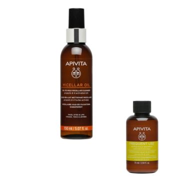 Apivita Почистващо мицеларно олио 150 мл + Apivita Holistic Hair Care Шампоан за честа употреба 75 мл Комплект