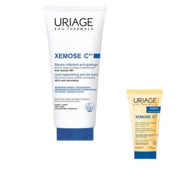 Uriage Xemose C8+ Успокояващ олио балсам за суха и много суха кожа 200 мл + Uriage Xemose C8+ Почистващо душ олио за лице и тяло 50 мл Комплект