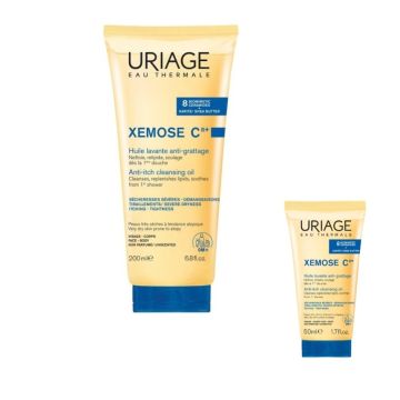 Uriage Xemose C8+ Почистващо успокояващо душ олио за лице и тяло 200 мл + Uriage Xemose C8+ Почистващо душ олио за лице и тяло 50 мл Комплект