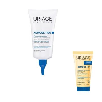 Uriage Xemose C8+ Pso Успокояващ концентрат 150 мл + Uriage Xemose C8+ Почистващо душ олио за лице и тяло 50 мл Комплект