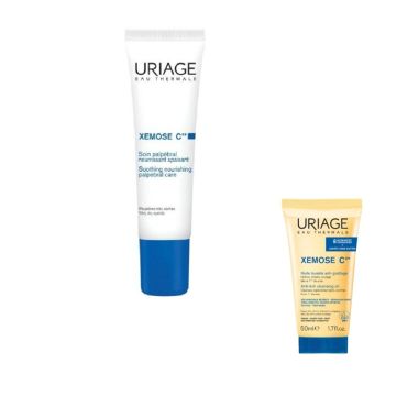 Uriage Xémose C8+ Успокояващ крем за околоочен контур 15 мл + Uriage Xemose C8+ Почистващо душ олио за лице и тяло 50 мл Комплект