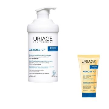 Uriage Xemose C8+ Успокояващ крем за лице и тяло за много суха кожа 400 мл + Uriage Xemose C8+ Почистващо душ олио за лице и тяло 50 мл Комплект