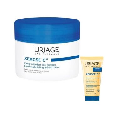 Uriage Xemose C8+ Богат успокояващ крем за лице и тяло 200 мл + Uriage Xemose C8+ Почистващо душ олио за лице и тяло 50 мл Комплект