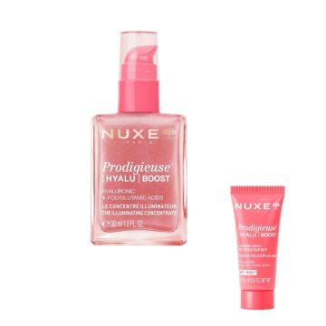 Nuxe Prodigieuse Hyalu Boost Озаряващ серум против тъмни петна 30 мл + Олио-балсам за нощна грижа 15 мл Комплект