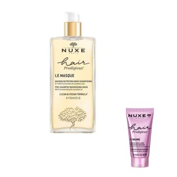 Nuxe Hair Prodigieux Подхранваща маска преди измиване 125 мл + Интензивна възстановяваща маска за коса 30 мл Комплект