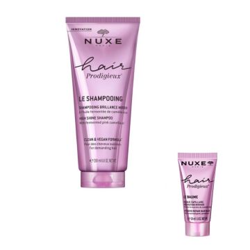 Nuxe Hair Prodigieux Шампоан за интензивен блясък 200 мл + Интензивна възстановяваща маска за коса 30 мл Комплект