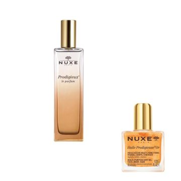 Nuxe Prodigieux Парфюм 30 мл + Nuxe Huile Prodigieuse Or Florale Мултифункционално сухо олио със златни частици 10 мл Комплект
