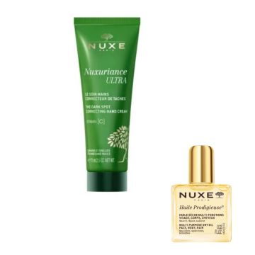 Nuxe Nuxuriance Ultra Коригиращ крем за ръце 75 мл + Nuxe Huile Prodigieuse Мултифункционално сухо олио 10 мл Комплект