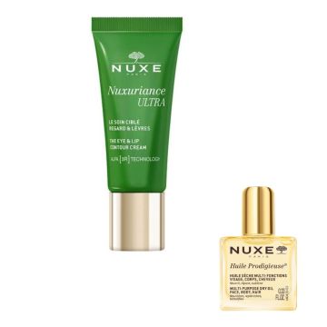 Nuxe Nuxuriance Ultra Противостареещ крем за околоочен контур и устни 15 мл + Nuxe Huile Prodigieuse Мултифункционално сухо олио 10 мл Комплект