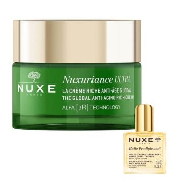 Nuxe Nuxuriance Ultra Обогатен крем с глобално действие 50 мл + Nuxe Huile Prodigieuse Мултифункционално сухо олио 10 мл Комплект